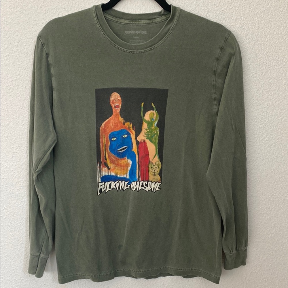 Fucking Awesome Olive Green Long Sleeve Tee